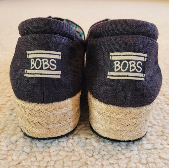 Bobs from Sketchers High Jinx Espradrille Wedge Slip On Womens size 9.5 Black. - Picture 5 of 8